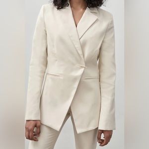 St. Agni Asymmetrical Blazer in Pearl